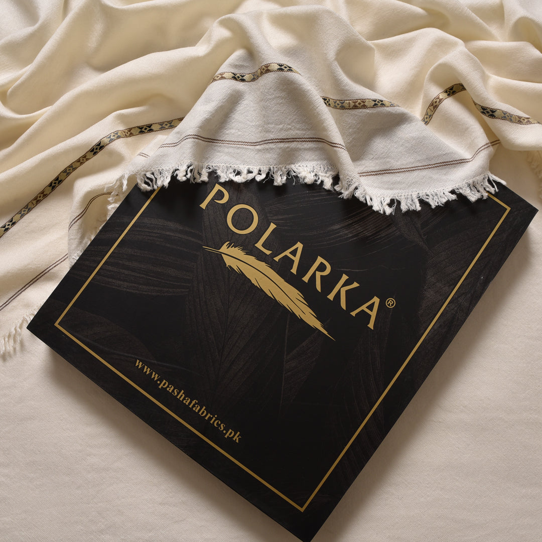 Premium Wool Blended Shawl - Off White