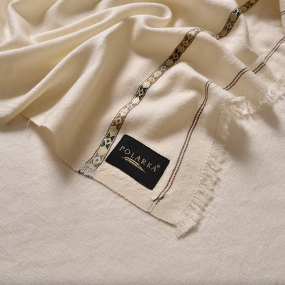 Premium Wool Blended Shawl - Off White